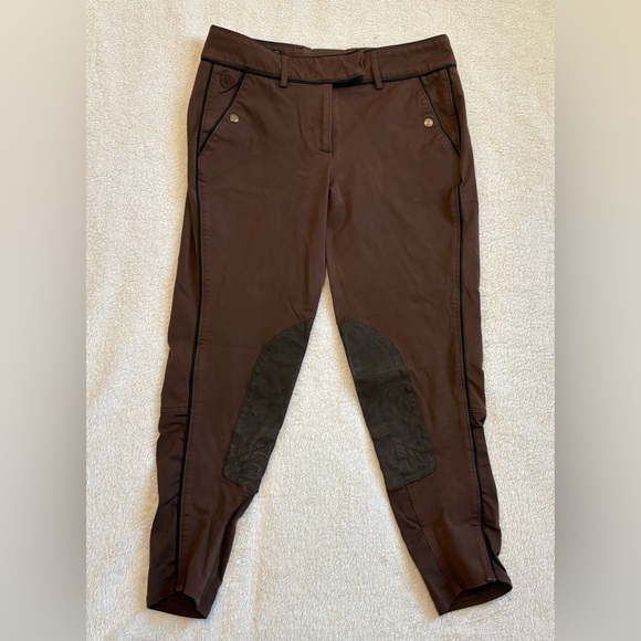 Ariat Women’s All Circuit Riding Breeches Brown Cropped Equestrian Pants Size 28 - Picture 1 of 8